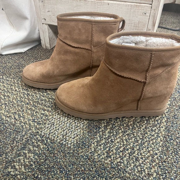 UGG Brown Suede Wedge Boots - Picture 3 of 5